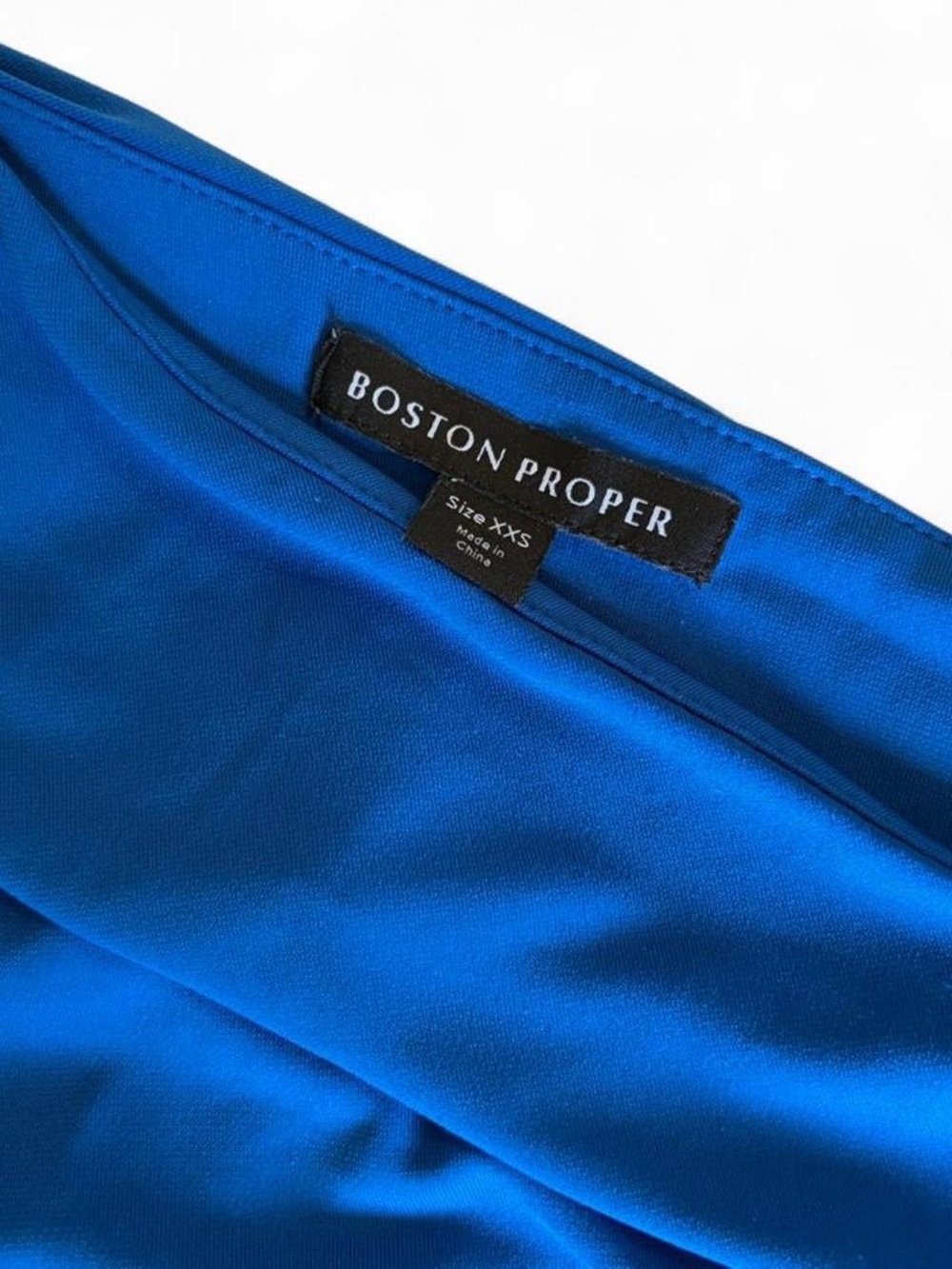 Boston proper So Chic Ruched Slouchy Blue Long Sleeve Top - Picture 4 of 7